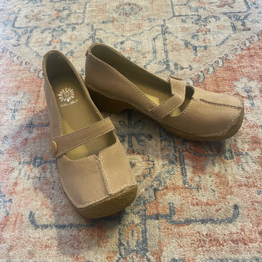 Yellow Box Tan Mary Jane Platform Shoes